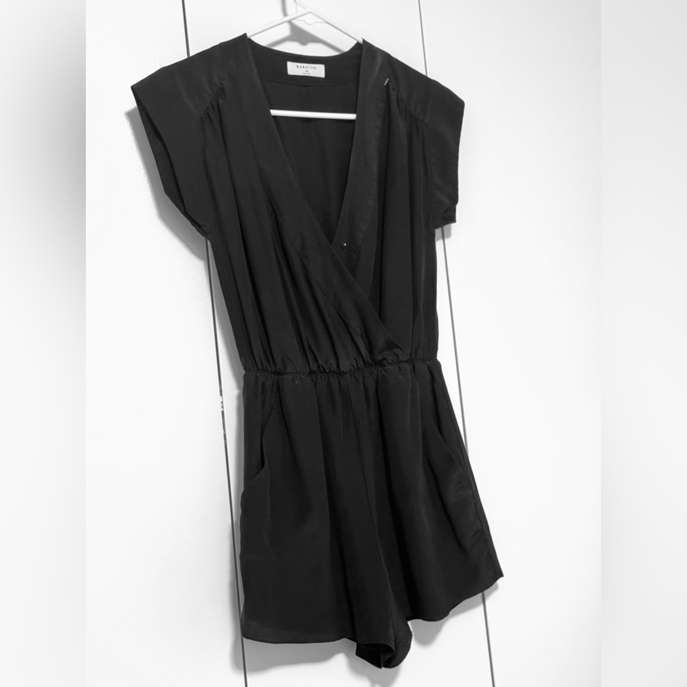 Babaton Romper, Black V-Neck